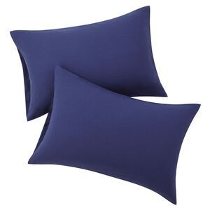 Set of 2 Microfiber Pillowcase with Envelope Closure Navy Blue